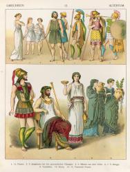 Greek Dress, from 'Trachten der Voelker', 1864 (coloured lithograph) | Obraz na stenu