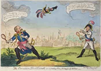 The Corsican Shuttlecock, 1814 (coloured lithograph) | Obraz na stenu