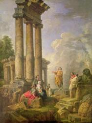 Ruins with Saint Paul preaching, 1735 (oil on canvas) | Obraz na stenu