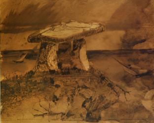 Dolmen ou m'a parle la bouche d'ombre (pen & ink and wash on paper) | Obraz na stenu