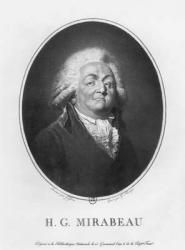 Honore Gabriel Riqueti, Comte de Mirabeau, engraved by Frantz Gabriel Fiesinger (1723-1807) 1797 (litho) (b/w photo) | Obraz na stenu