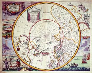 A Map of the North Pole (colour engraving) | Obraz na stenu