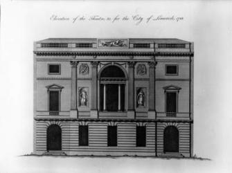 Elevation of the Theatre, &c. for the City of Limerick, 1788 (engraving) | Obraz na stenu