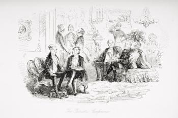 The Patriotic Conference, illustration from 'Little Dorrit' by Charles Dickens (1812-70) first published 1857 (litho) | Obraz na stenu