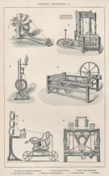 Cotton Spinning I: Development of Spinning Machinery (engraving) | Obraz na stenu