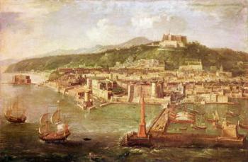The Port of Naples (oil on canvas) | Obraz na stenu