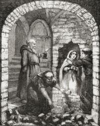 Illustration after George Cruikshank for 'Netley Abbey: A Legend of Hampshire', from 'The Ingoldsby Legends or Mirth and Marvels', by Thomas Ingoldsby, published in 1865 (litho) | Obraz na stenu