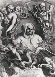 Portrait of Catherine Monvoisin (La Voisin) (1640-80) (engraving) (b/w photo) | Obraz na stenu