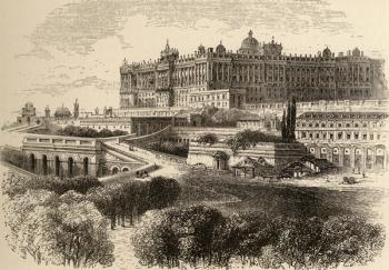 The Royal Palace, Madrid, illustration from 'Spanish Pictures' by the Rev. Samuel Manning (engraving) | Obraz na stenu