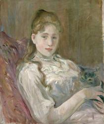 Young Girl with Cat, 1892 (oil on canvas) | Obraz na stenu