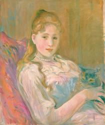 Young Girl with Cat, 1892 (oil on canvas) | Obraz na stenu