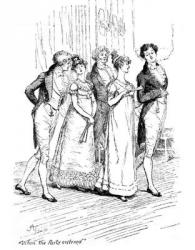 'When the party entered', illustration from 'Pride & Prejudice' by Jane Austen, edition published in 1894 (engraving) | Obraz na stenu