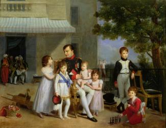 Portrait of Napoleon Bonaparte (1769-1821) with his Nephews and Nieces on the Terrace at Saint-Cloud, 1810 (oil on canvas) | Obraz na stenu