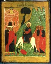 Icon depicting Christ's Entry into Jerusalem (oil on panel) | Obraz na stenu