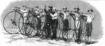 Bicycle Race from Bath to London - The Start, illustration from 'The Graphic', August 15 1874 (engraving) | Obraz na stenu