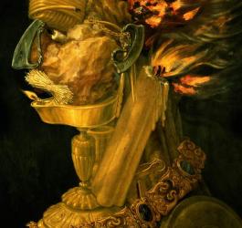 Fire, 1566 (oil on wood) (detail of 66136) | Obraz na stenu