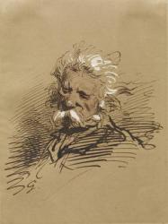 Head of an Old Man, c.1857 (ink heightened with white on paper) | Obraz na stenu