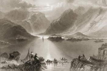 Killary Harbour, County Mayo, Ireland, from 'Scenery and Antiquities of Ireland' by George Virtue, 1860s (engraving) | Obraz na stenu