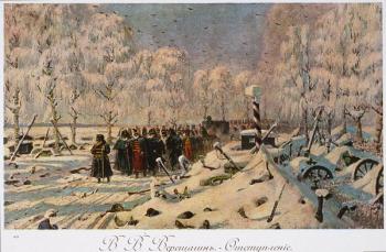 The French Retreat from Moscow in October 1812, c.1888-95 (colour litho) | Obraz na stenu