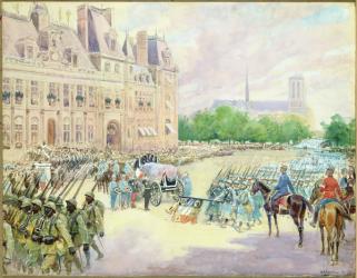 Funeral of General Joseph Gallieni (1849-1916) 1916 (gouache on paper) | Obraz na stenu