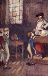 Dotheboys Hall, frontispiece from 'Nicholas Nickleby' by Charles Dickens (colour litho) | Obraz na stenu