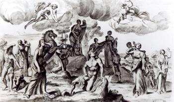 Niobe and her children, c.1653 (etching) (b/w photo) | Obraz na stenu