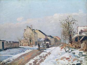 The Road from Gisors to Pontoise, Snow Effect, 1872 (oil on canvas) | Obraz na stenu
