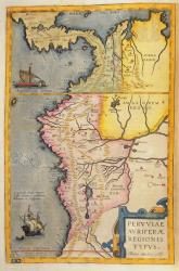 Map of the gold-bearing regions in Peru, from the 'Atlas Maior, Sive Cosmographia Blaviana', 1662 (coloured engraving) | Obraz na stenu