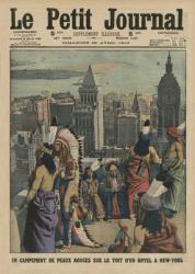 A camp of Redskins on the roof of an hotel at New York, front cover illustration from 'Le Petit Journal', supplement illustre, 20th April 1913 (colour litho) | Obraz na stenu