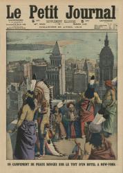 A camp of Redskins on the roof of an hotel at New York, front cover illustration from 'Le Petit Journal', supplement illustre, 20th April 1913 (colour litho) | Obraz na stenu