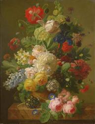 Flowers in a vase on a marble console table, 1816 (oil on canvas) | Obraz na stenu