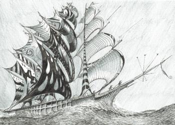Storm Creators Caribbean Sea, 2017, (Ink on Paper) | Obraz na stenu