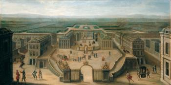 View of Versailles from the Place d'Armes (oil on canvas) | Obraz na stenu