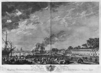 Port of Rochefort, seen from the colonies' store, series of 'Les Ports de France', engraved by Charles Nicolas Cochin the Younger (1715-90) and Jacques Philippe Le Bas (1707-83) 1767 (etching & burin) | Obraz na stenu
