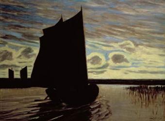 Barque on the River Hamme (oil on canvas) | Obraz na stenu