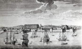 Bombay on the Malabar coast belonging to the East India Company of England, 1754 (engraving) (b/w photo) | Obraz na stenu