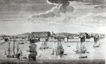 Bombay on the Malabar coast belonging to the East India Company of England, 1754 (engraving) (b/w photo) | Obraz na stenu