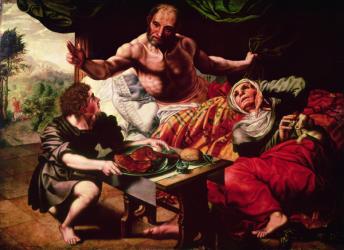 Isaac Blessing Jacob (oil on panel) | Obraz na stenu