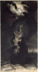 Casquets Lighthouse, 1866 (pen & ink wash on paper) | Obraz na stenu