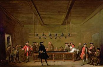 A Game of Billiards, c.1720-26 (oil on canvas) | Obraz na stenu