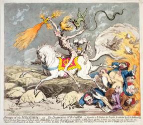 Presages of the Millennium, published by Hannah Humphrey in 1795 (colour etching, engraving & aquatint) | Obraz na stenu