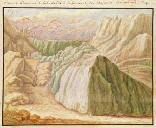 Ms 1798 fol.115 Grindelwald Glacier in the Alps, 1709 (vellum) | Obraz na stenu