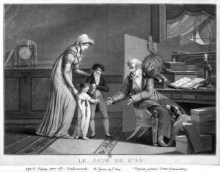 New Year's Day, 1807 (engraving) (b/w photo) | Obraz na stenu