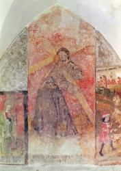 Christ carrying the cross, mural in the crypt, c.1480-1540 (fresco) | Obraz na stenu