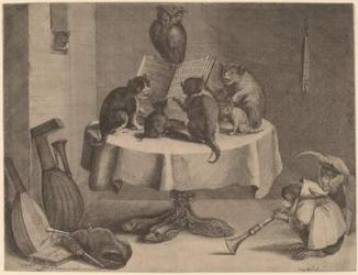 The Cat's Concert (engraving and etching on laid paper) | Obraz na stenu