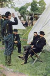 Sheridan's First Interview with Rowand, illustration from 'Rowand' by William Gilmore Beymer, pub. in Harper's Weekly, June 1909 (colour litho) | Obraz na stenu