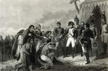 The Defeated Spanish prostrate before Napoleon before his entry into Madrid, December 1808 (engraving) | Obraz na stenu