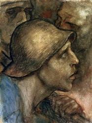 Head of a Worker (w/c on paper) | Obraz na stenu