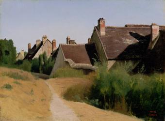 Houses near Orléans. c.1830 (oil on paper mounted on millboard) | Obraz na stenu