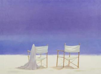 Chairs on the beach, 1995 (acrylic on canvas) | Obraz na stenu